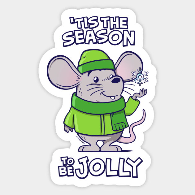 Winter Mouse Sticker by wloem